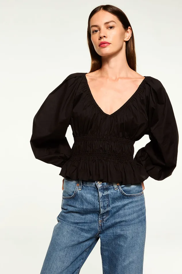 Misa Los Angeles Halia Top Black Women Tops