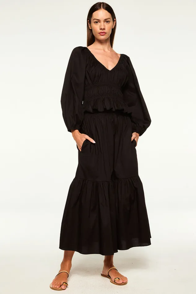 Misa Los Angeles Halia Top Black Women Tops