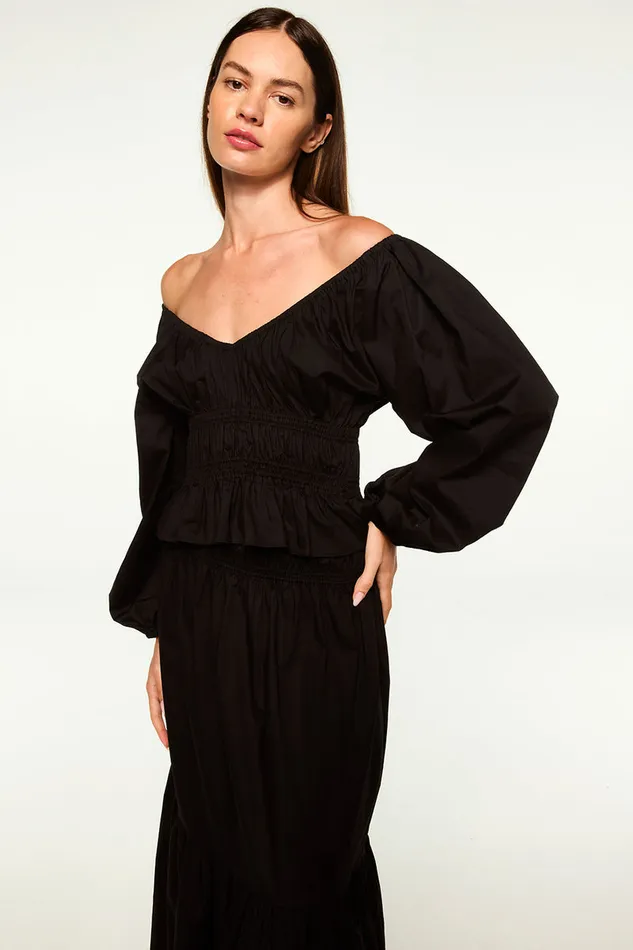 Misa Los Angeles Halia Top Black Women Tops