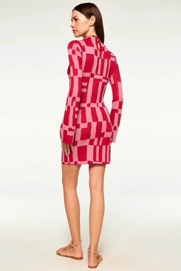 Misa Los Angeles Kalen Dress Pink U0026 Red Women Knits