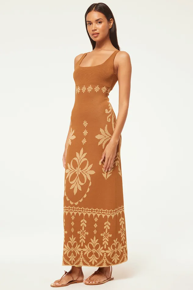 Misa Los Angeles Kalil Dress Brown Flora Santiago Women Dresses