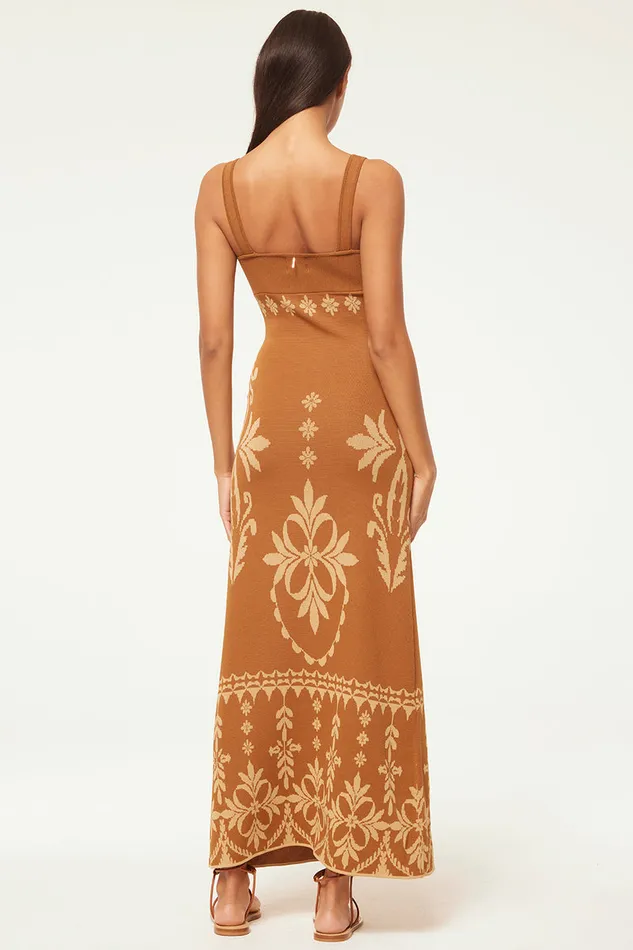 Misa Los Angeles Kalil Dress Brown Flora Santiago Women Dresses