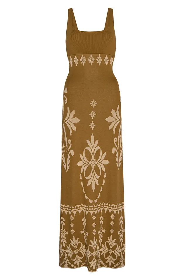 Misa Los Angeles Kalil Dress Brown Flora Santiago Women Dresses