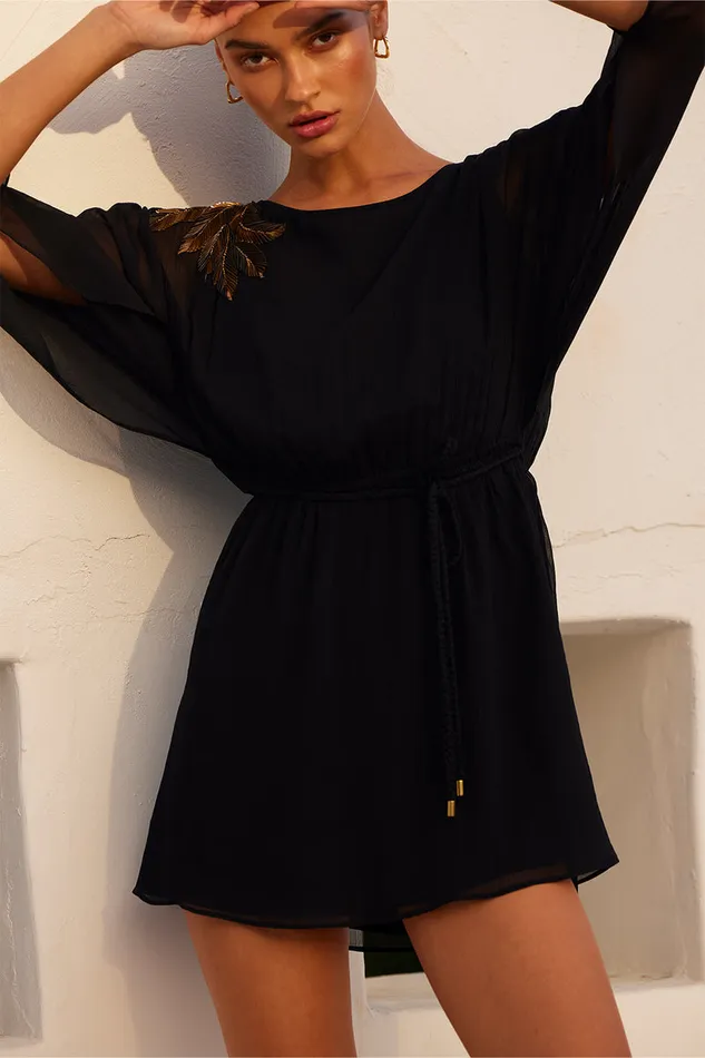Misa Los Angeles Katana Dress Black Palm D039or Women Dresses