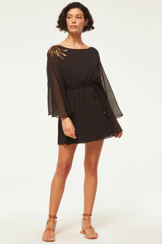 Misa Los Angeles Katana Dress Black Palm D039or Women Dresses