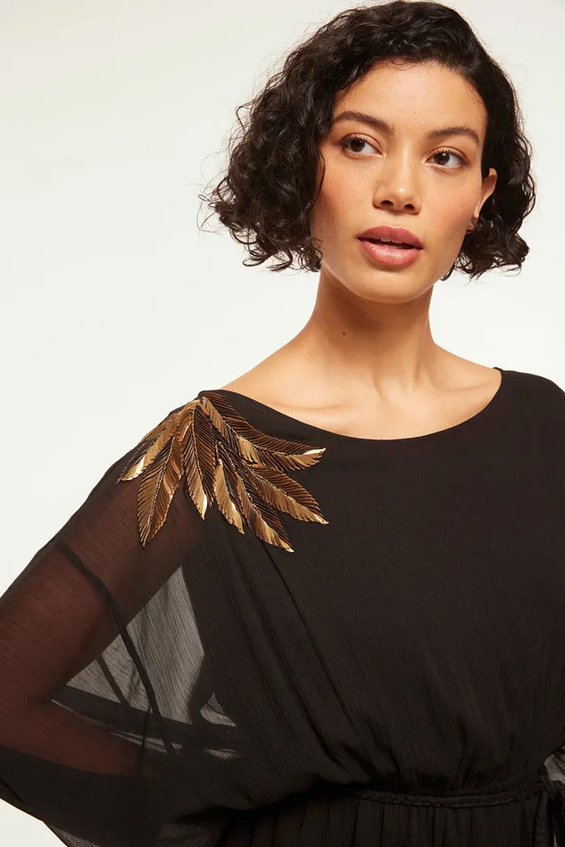 Misa Los Angeles Katana Dress Black Palm D039or Women Dresses