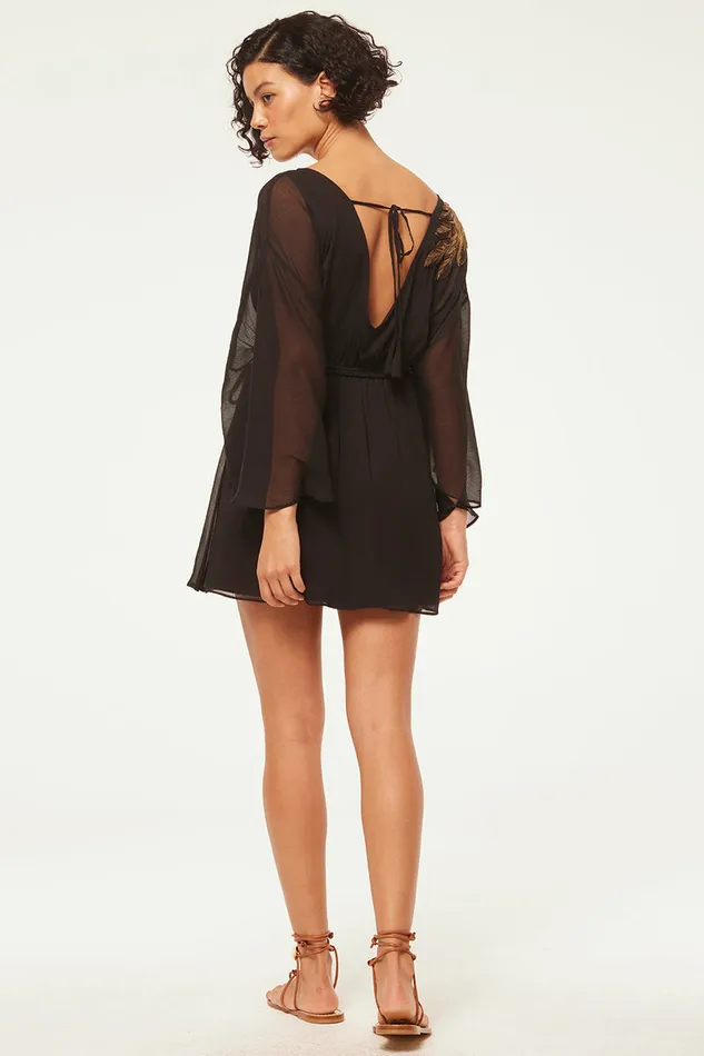 Misa Los Angeles Katana Dress Black Palm D039or Women Dresses