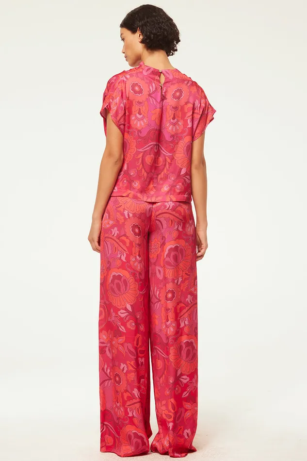 Misa Los Angeles Lemor Pant Flora Corsica Fuchsia Women Pants