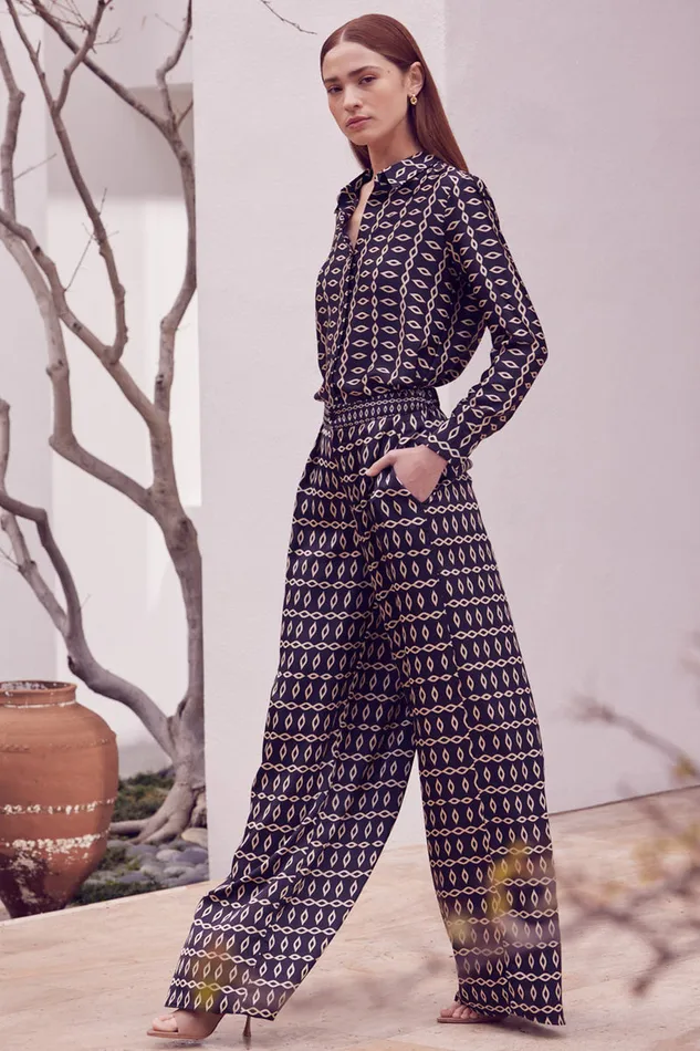 Misa Los Angeles Lemor Pant Go West Geo Mix Women Matching Sets