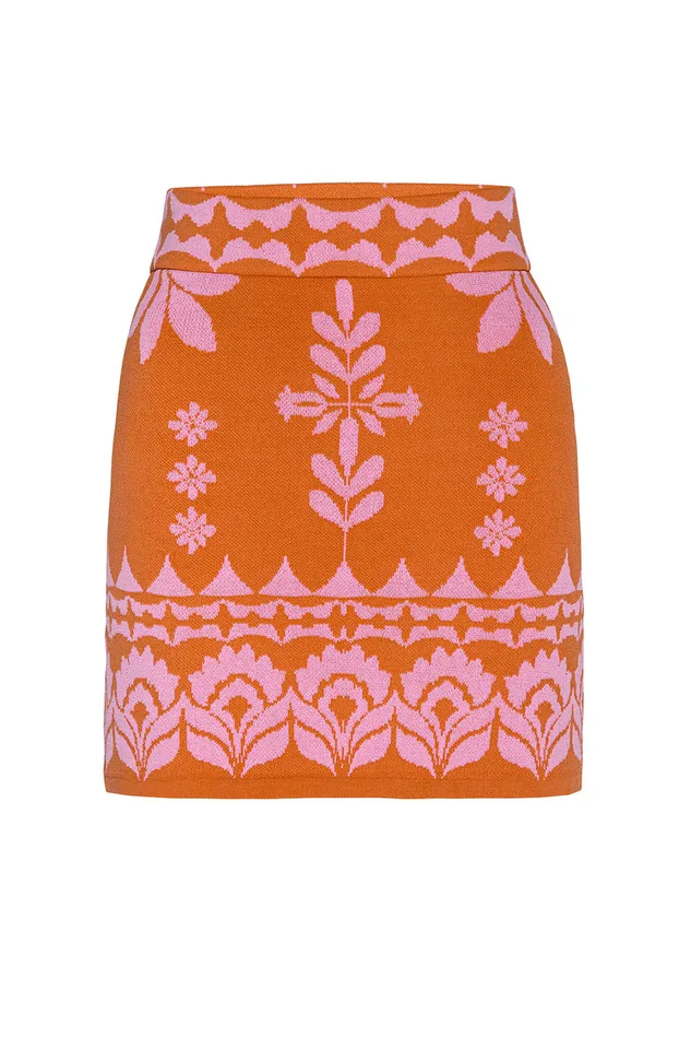 Misa Los Angeles Leni Skirt Pink Flora Santiago Women Matching Sets