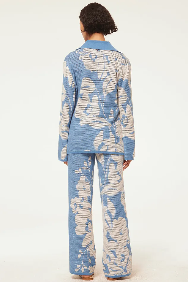 Misa Los Angeles Liam Pant Blue Hibiscus Flora Women Knits
