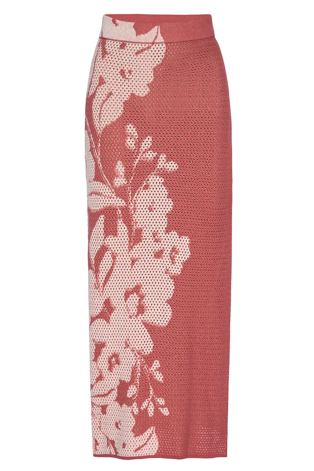 Misa Los Angeles Matti Dress Pink Hibiscus Floral Women Knits