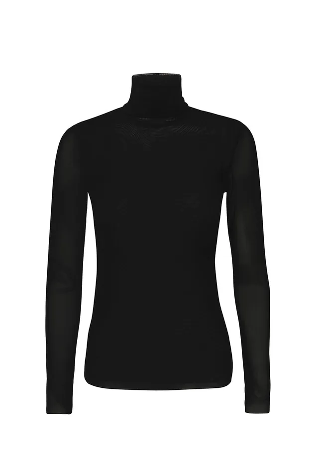 Misa Los Angeles Nadja Mesh Top Black Women Tops