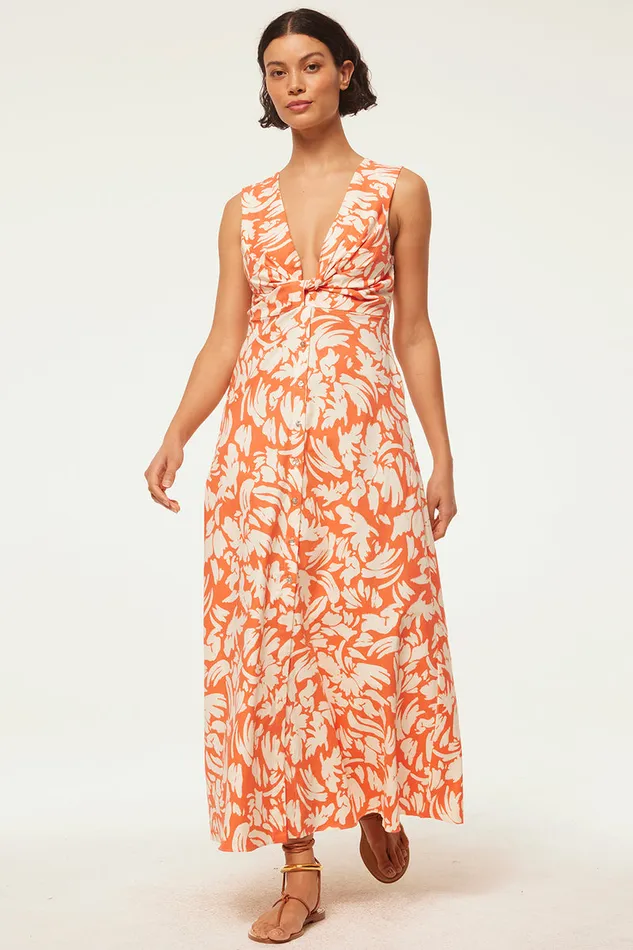 Misa Los Angeles Najah Dress Patmos Tangerine Women Dresses