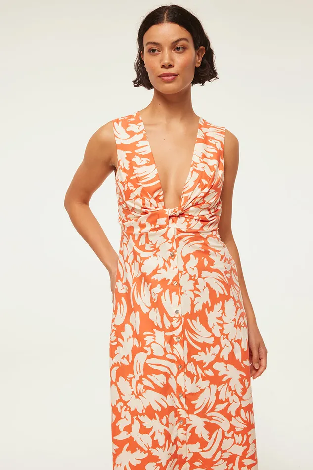Misa Los Angeles Najah Dress Patmos Tangerine Women Dresses