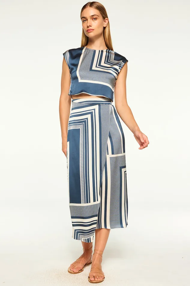 Misa Los Angeles Nilla Skirt Linear Geo Women Skirts and Shorts