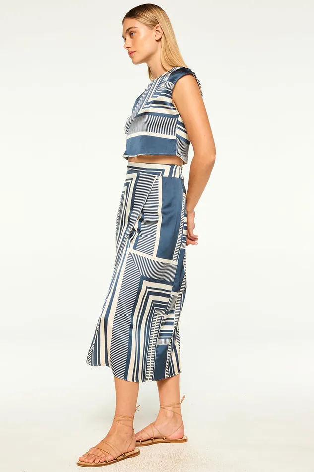 Misa Los Angeles Nilla Skirt Linear Geo Women Skirts and Shorts