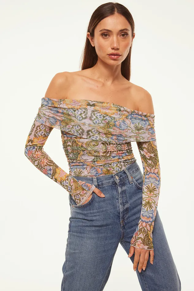 Misa Los Angeles Orella Bodysuit Dolce Vita Kaleidoscope Women Tops