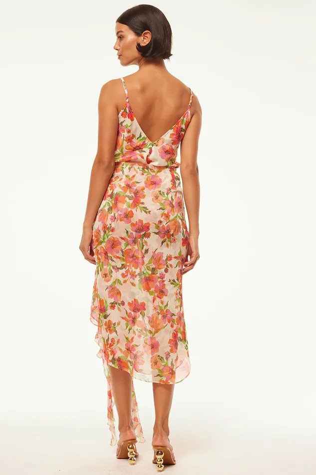 Misa Los Angeles Rena Top Palmarei Blooms Satin Women Tops