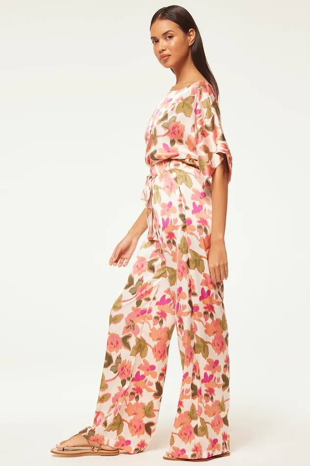 Misa Los Angeles Reshma Pant Sonoran Flora Satin Women Matching Sets