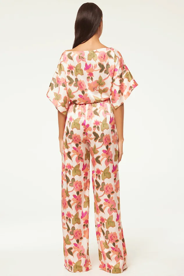 Misa Los Angeles Reshma Pant Sonoran Flora Satin Women Matching Sets