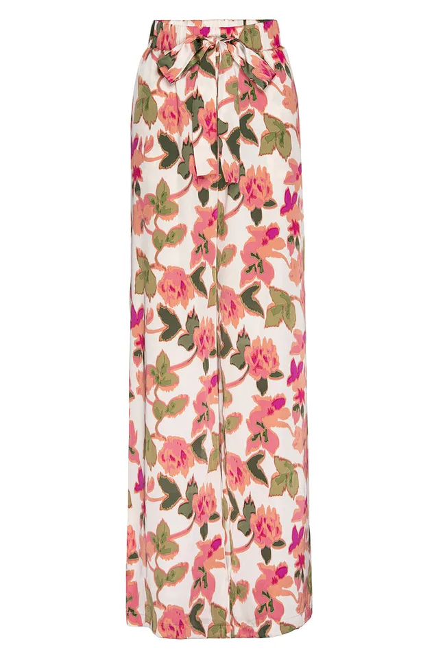 Misa Los Angeles Reshma Pant Sonoran Flora Satin Women Matching Sets