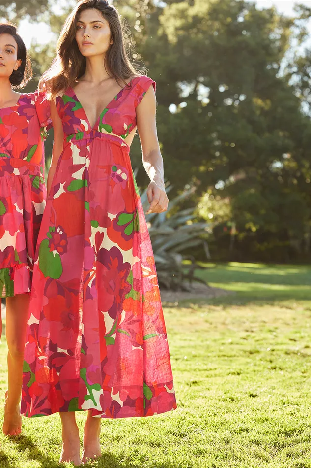 Misa Los Angeles Rosalia Dress Flora Rosada Women Dresses