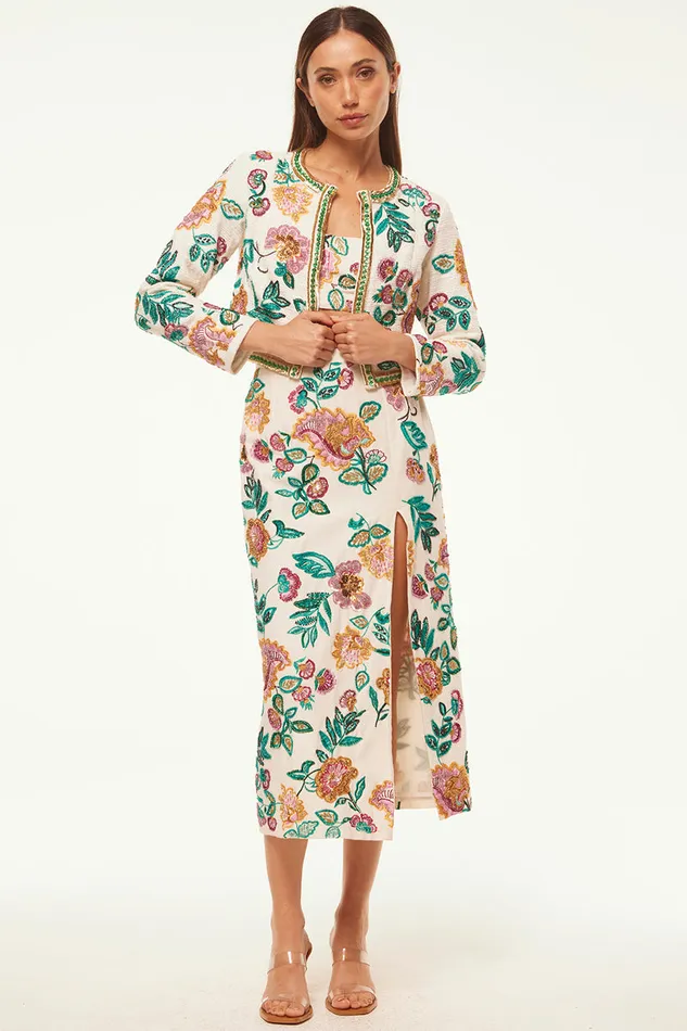 Misa Los Angeles Salima Jacket Malika Paisley Floral Embroidery Women Jackets