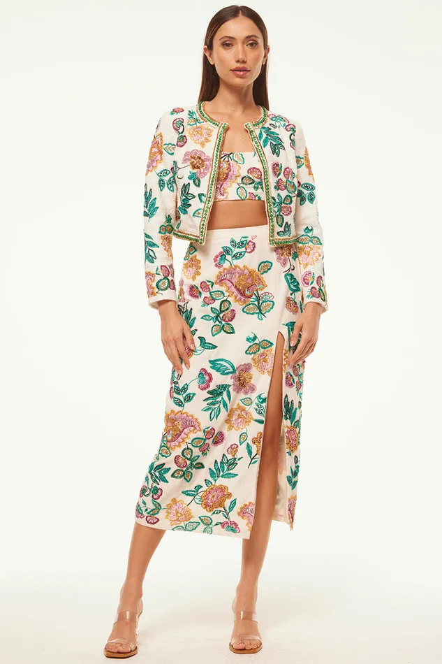Misa Los Angeles Salima Jacket Malika Paisley Floral Embroidery Women Jackets