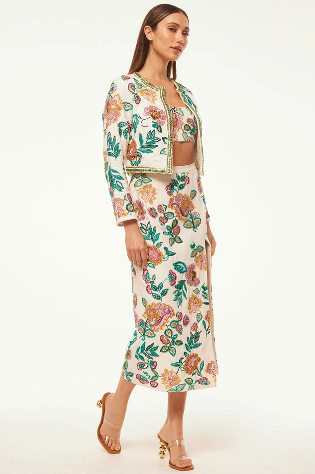 Misa Los Angeles Salima Jacket Malika Paisley Floral Embroidery Women Jackets