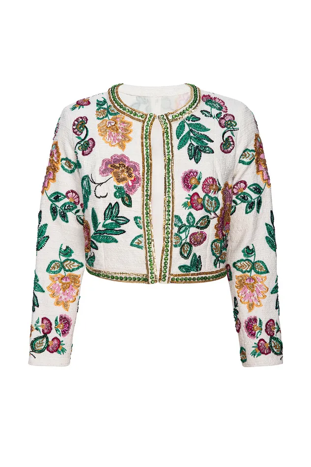 Misa Los Angeles Salima Jacket Malika Paisley Floral Embroidery Women Jackets