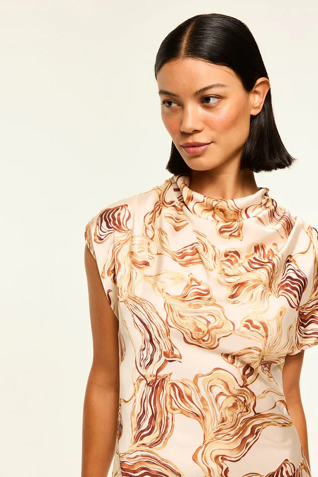 Misa Los Angeles Sally Dress Golden Straw Satin Women Dresses
