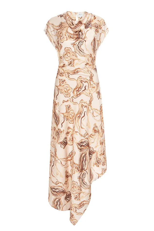 Misa Los Angeles Sally Dress Golden Straw Satin Women Dresses