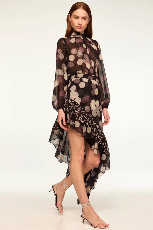 Misa Los Angeles Sky Skirt Polka Dot Mix Women Skirts and Shorts