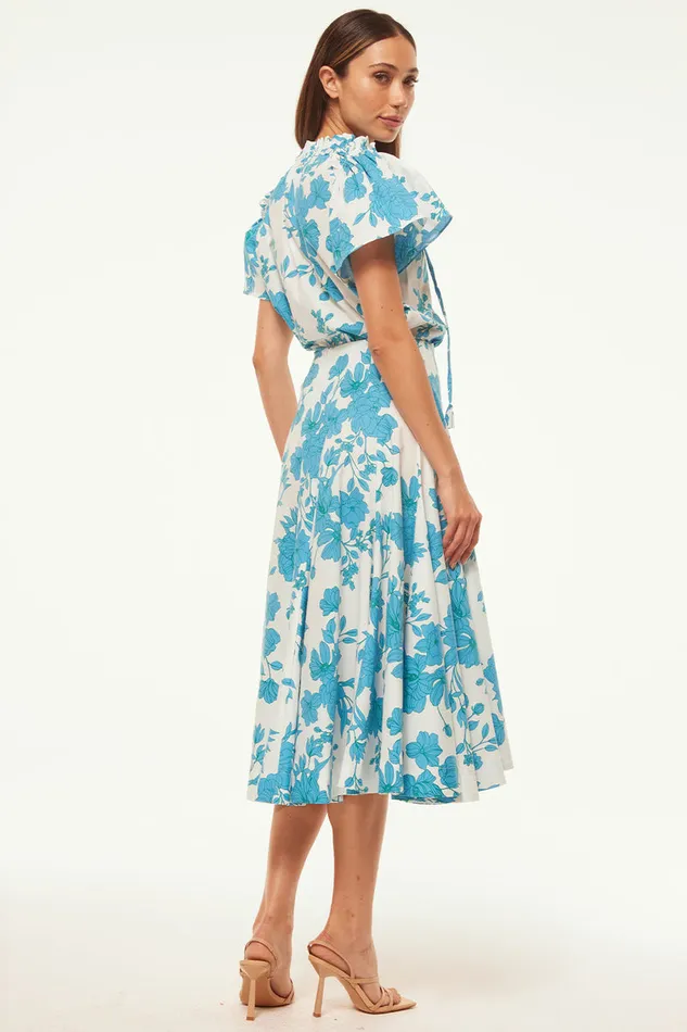 Misa Los Angeles Suparna Top Turquoise Flora Poplin Women Matching Sets