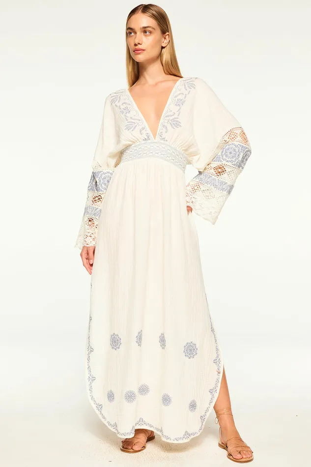 Misa Los Angeles Yulia Dress Ivory Embroidery Women Dresses