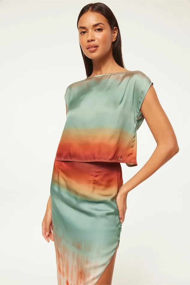 Misa Los Angeles Zenda Top Carnelian Ombre Women Tops
