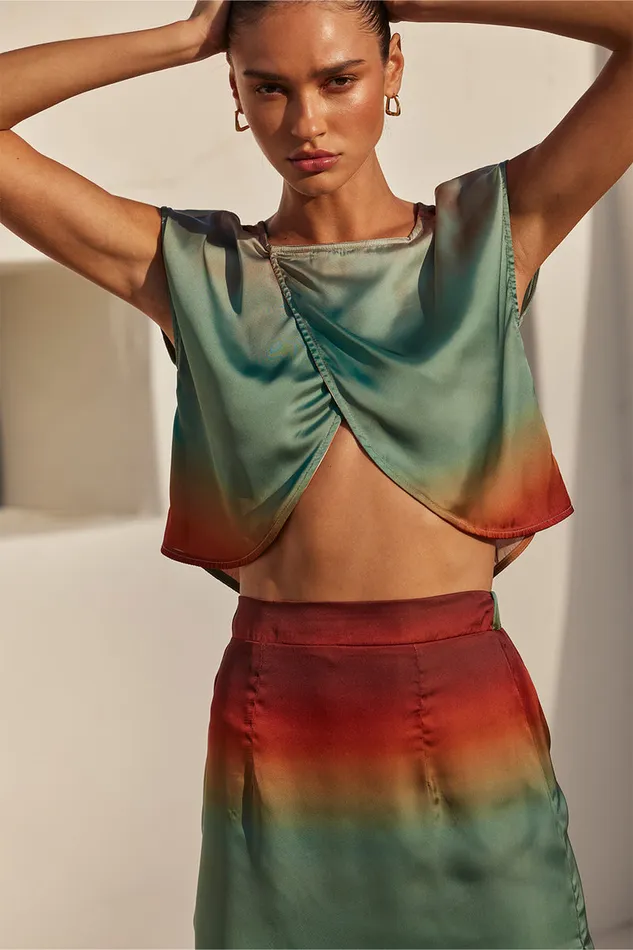 Misa Los Angeles Zenda Top Carnelian Ombre Women Tops