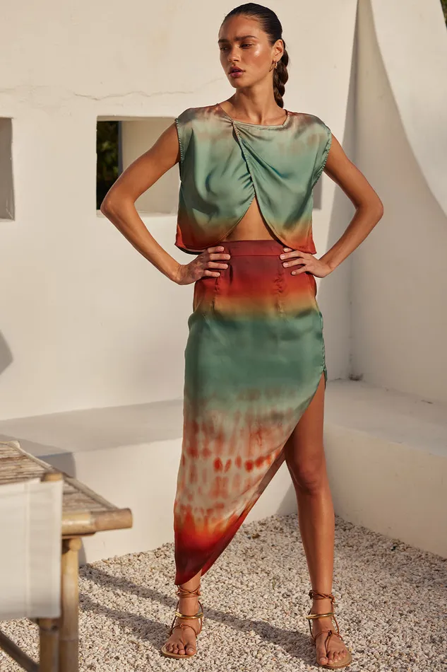 Misa Los Angeles Zenda Top Carnelian Ombre Women Tops