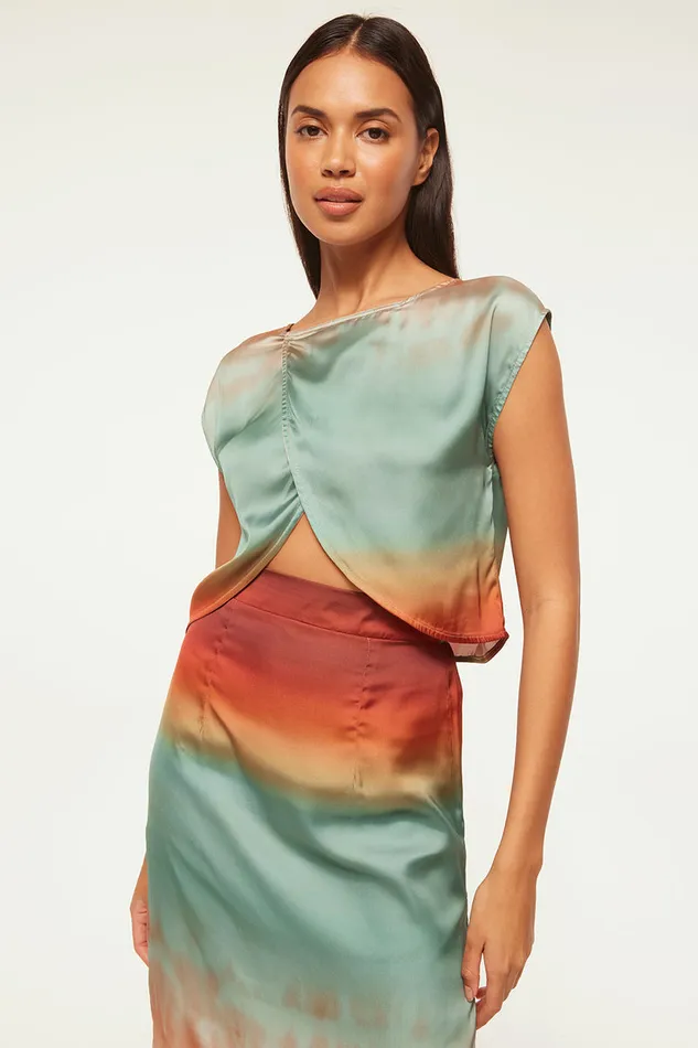 Misa Los Angeles Zenda Top Carnelian Ombre Women Tops