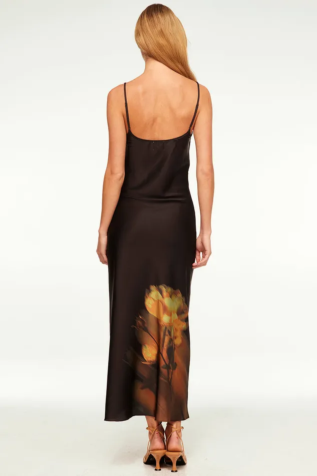 Misa Los Angeles Zia Dress Yellow Rose Satin Women Dresses