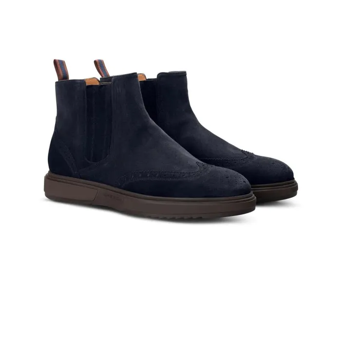 Moreschi Boots Blue Suede Ankle Boot 8211 Men