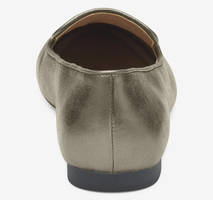 Mules and Loafers Johnston and Murphy Women Delanie Loafer Pewter Metallic Sheepskin