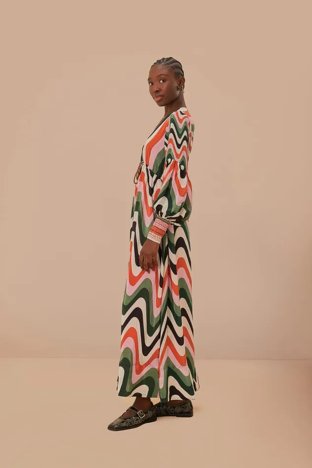 Multicolor Wave Gradient Maxi Dress Women Farm Rio Maxi Dresses