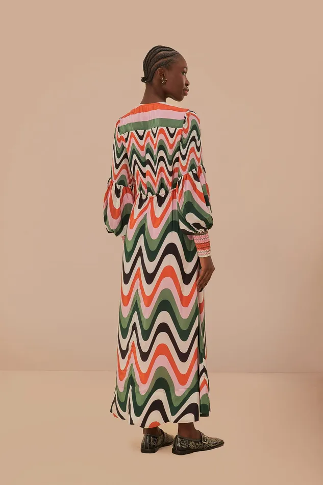 Multicolor Wave Gradient Maxi Dress Women Farm Rio Maxi Dresses