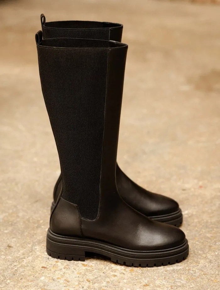 Naomi Passion Black Women Bobbies Knee High Boots