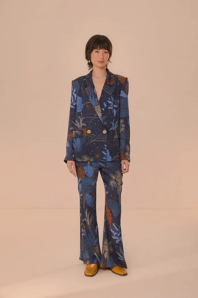 Navy Blue Night Jungle Blazer Women Farm Rio Blazers
