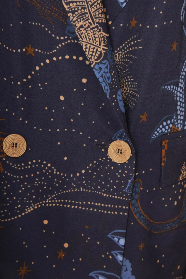Navy Blue Night Jungle Blazer Women Farm Rio Blazers