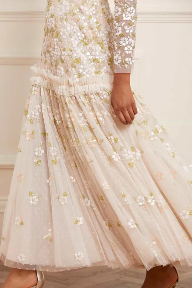 Needle and Thread Dresses Brianna Long Sleeve Gown Champagne 8211 Women