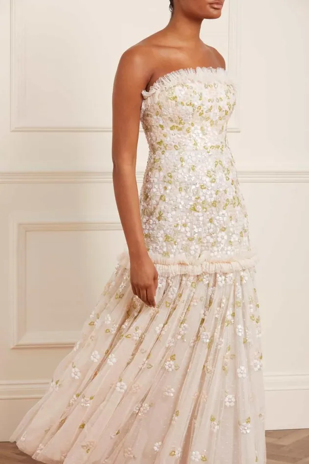 Needle and Thread Dresses Brianna Strapless Gown Champagne 8211 Women